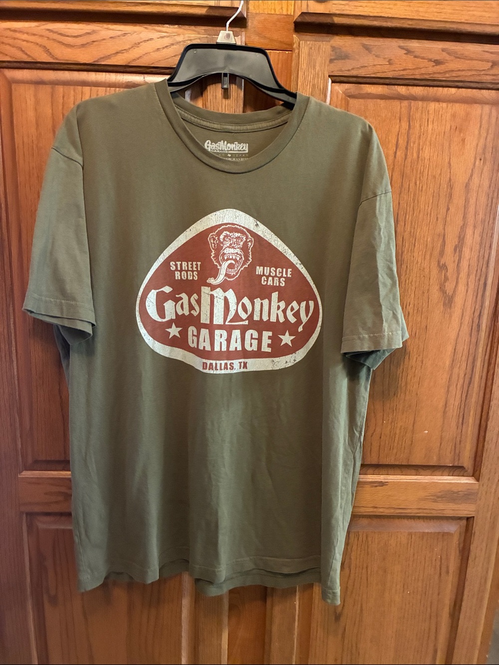 Gas Monkey Garage Men's Olive Graphic Tee size XL